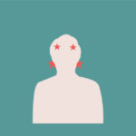 耳の後ろと額の生え際に